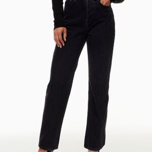 Denim Forum Women's Straight Leg Jeans in Black